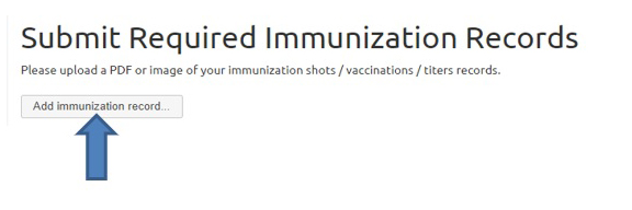 Add Immunization Button screenshot image